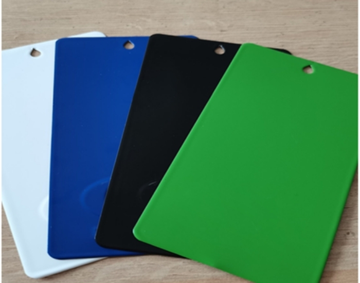 Epoxy/Polyester powder coating applied on metal surface for durable and smooth industrial finish